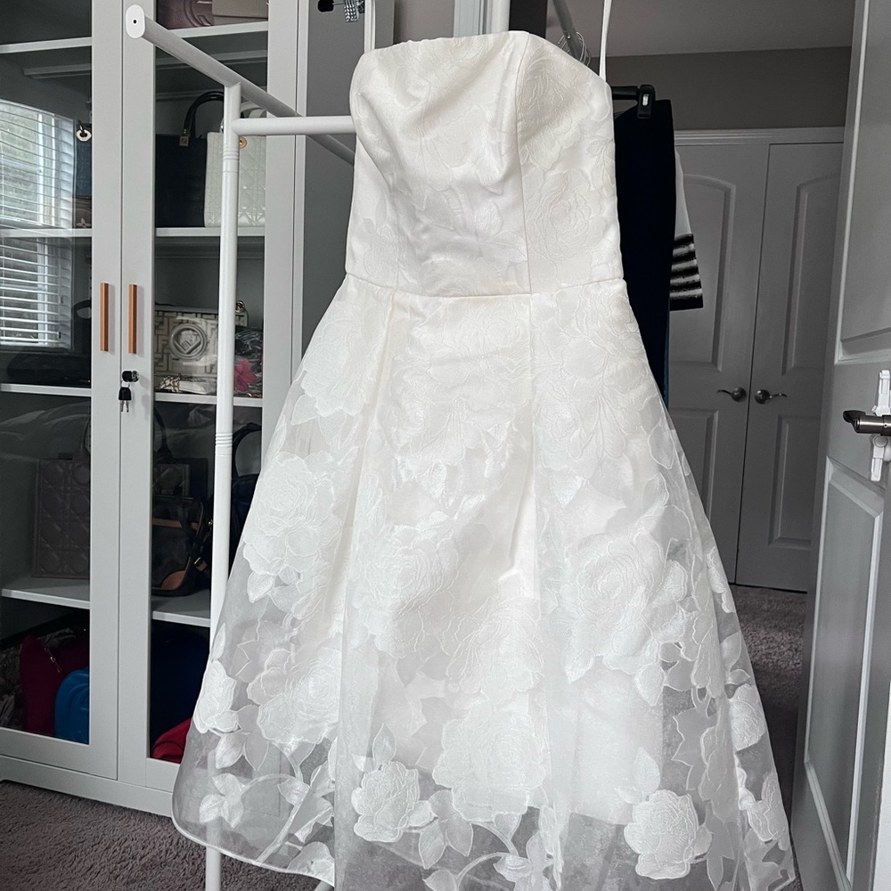 Amsale Ivory Floral Formal Dress